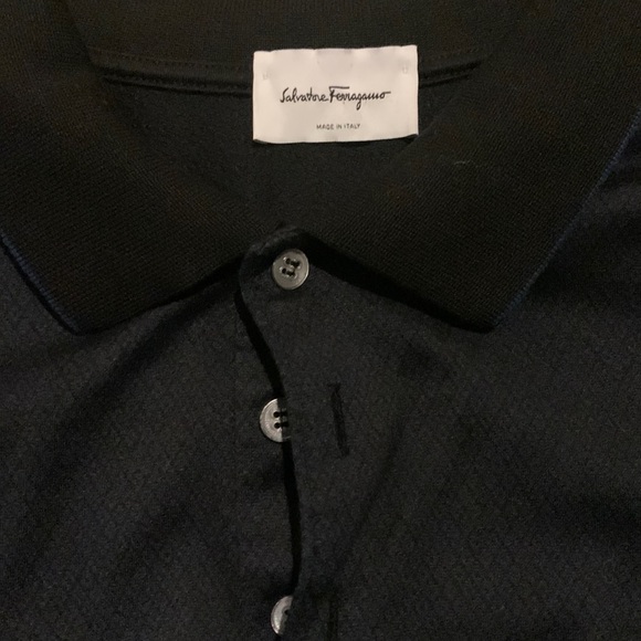 Salvatore Ferragamo Other - This is a midnight blue Salvatore Ferragamo three-bottom shirt for men.